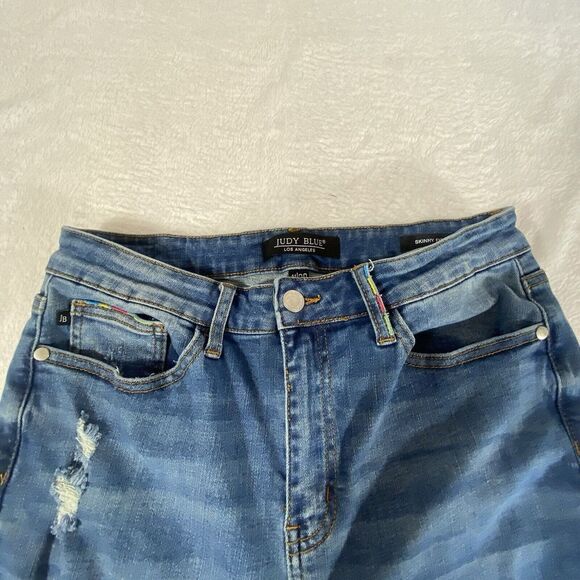 Judy Blue Jeans Womens‎ 11/30  Ankle Skinny Ripped Distressed 28 Slimming - Picture 3 of 16